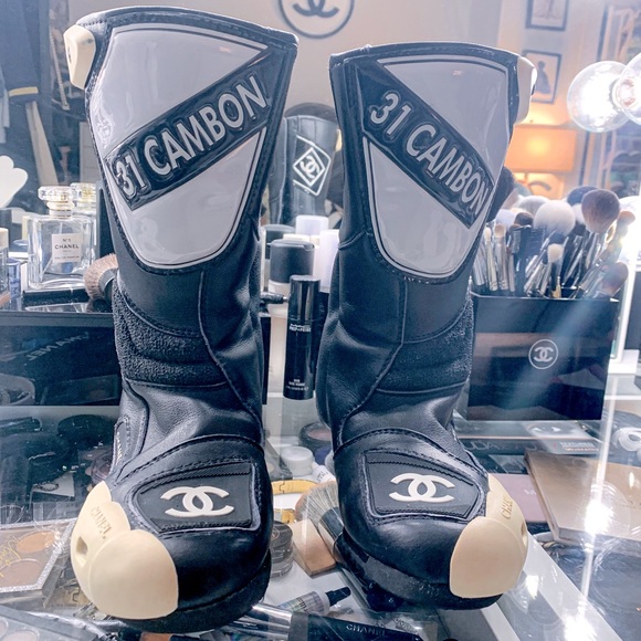 chanel motorcycle boots